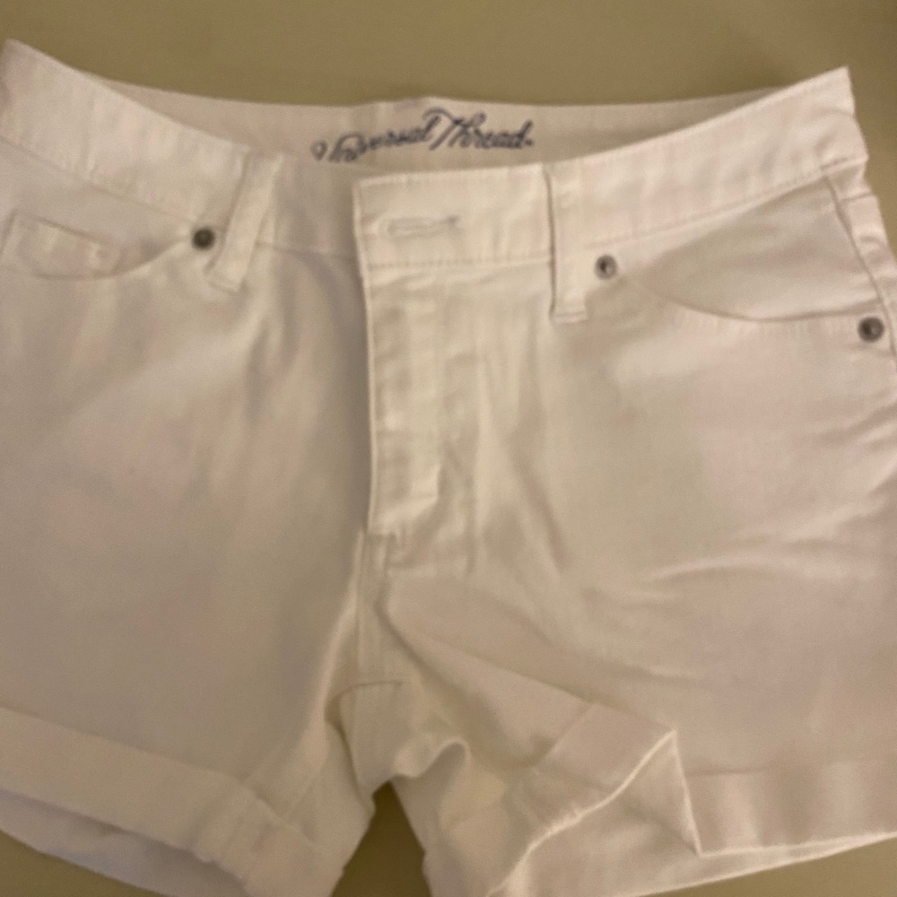 White jean shorts